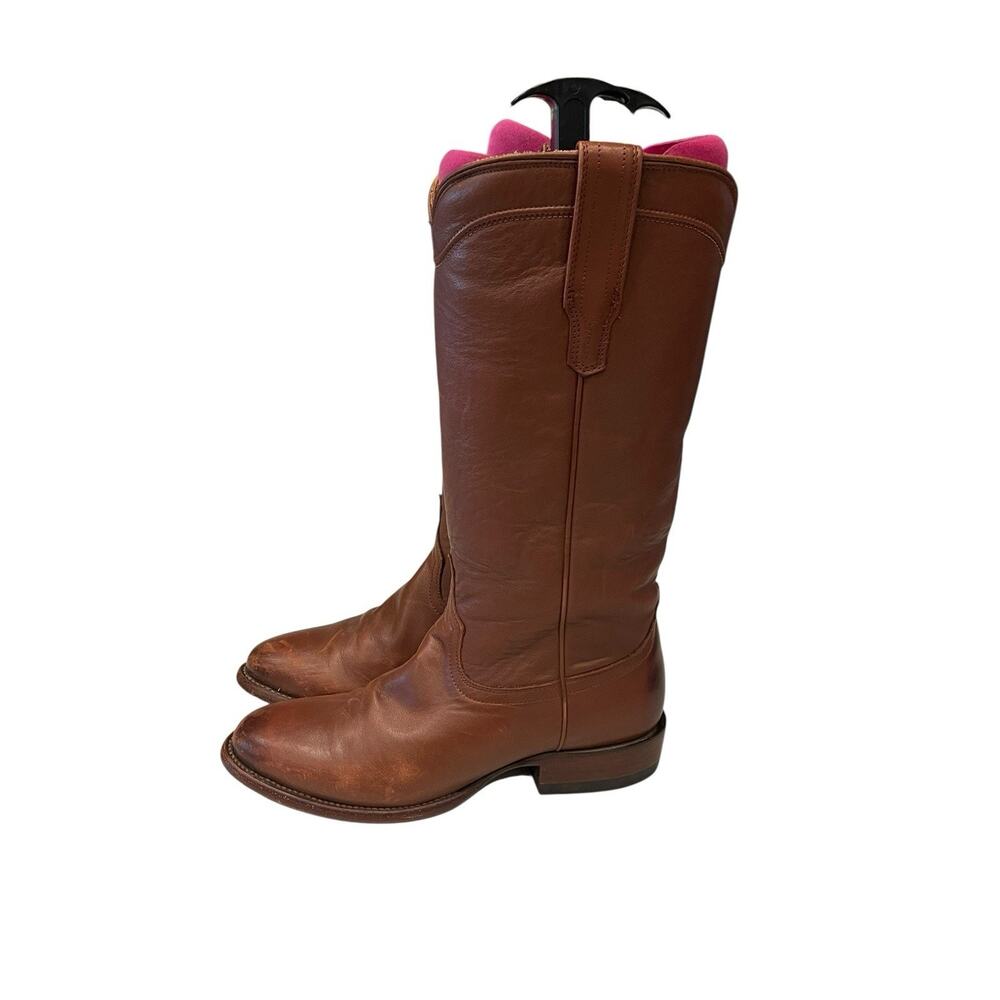 Tecovas Boots The Harper Bourbon Calf Leather Cowboy Women's 8B Tall Roper - Picture 3 of 14